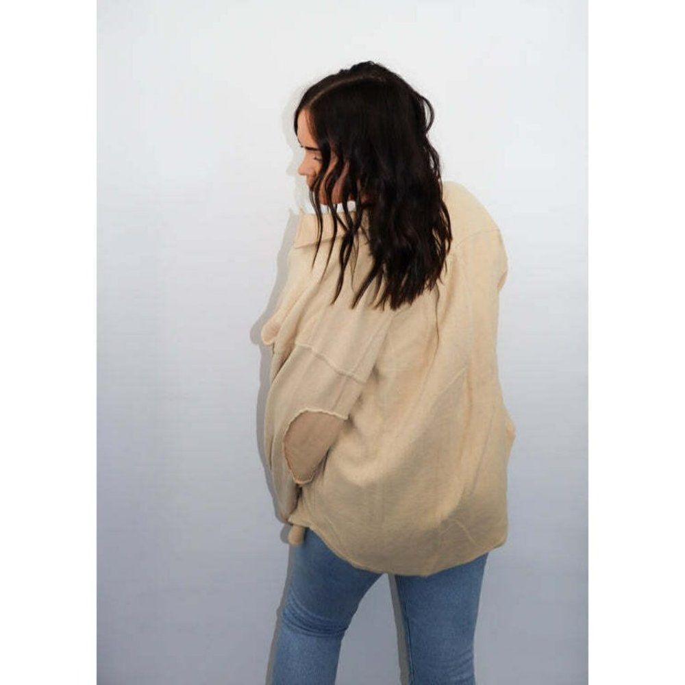 Zenana All About the Fleece Button-Down Shacket in Light Peach S-L QJ-4000Y - Picture 8 of 9